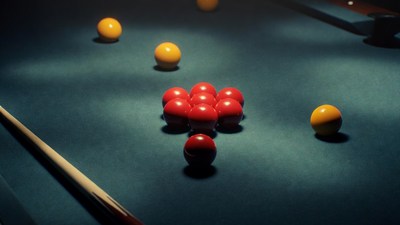 Pool balls rack with cue stick