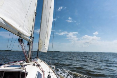 Sailboat Sailing on Open Sea