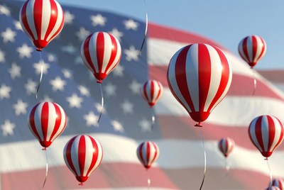 Red White Blue Balloons American Flag