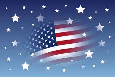 American Flag with Stars Background