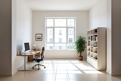 Modern Empty Home Office Desk