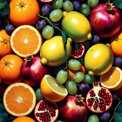 Vibrant Mixed Fruits Still Life