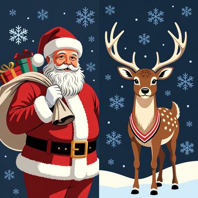 Santa Claus with Reindeer