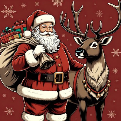 Santa Claus with Reindeer