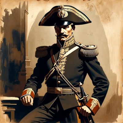 Naval Officer in Uniform with Sword