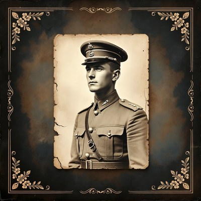 Vintage military officer portrait