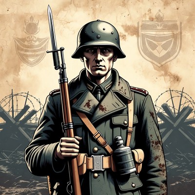 German WWI Soldier with Rifle