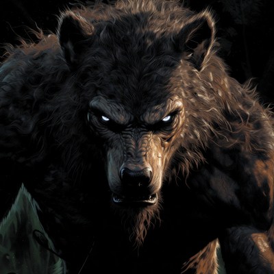 Fierce snarling brown bear