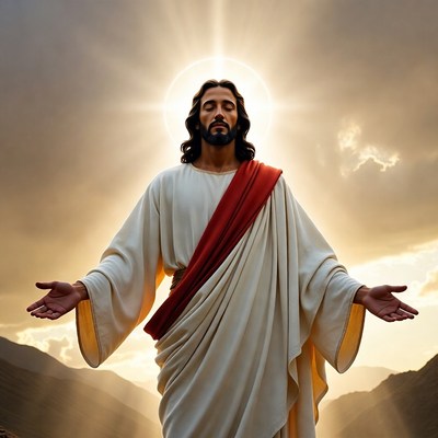 Jesus Christ with arms outstretched