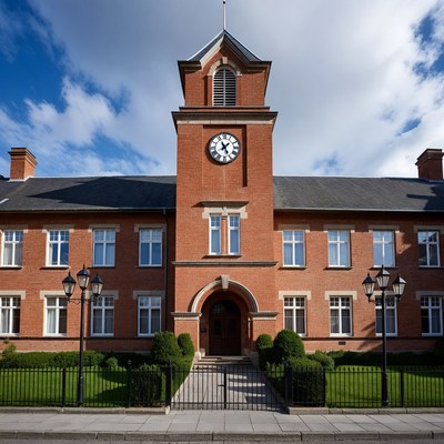 Red Brick Clock Tower Building