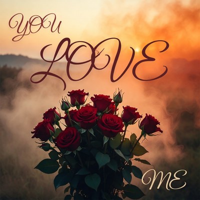 You Love Me with Red Roses Sunset