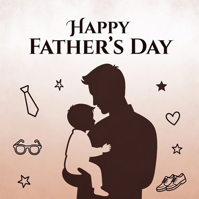 Father Holding Baby on Father's Day