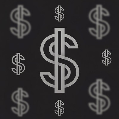 Dollar Signs on Black Background