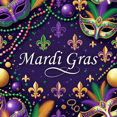 Mardi Gras Masks and Beads