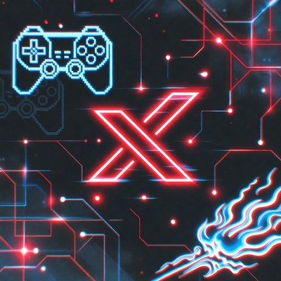 Neon Game Controller and X