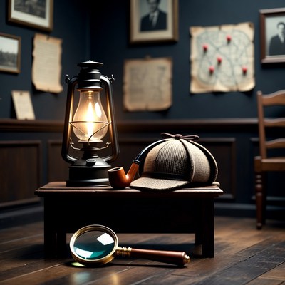 Sherlock Holmes Magnifying Glass Deerstalker Pipe