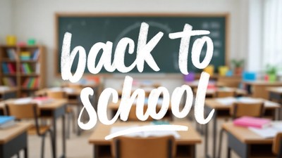 Back to School Text in Classroom
