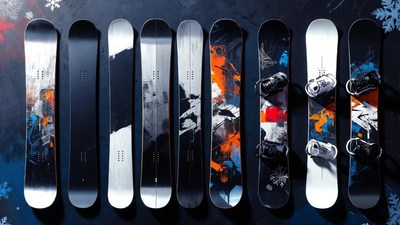 Assortment of Colorful Snowboards