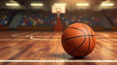 Basketball on indoor court