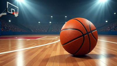 Basketball on indoor court