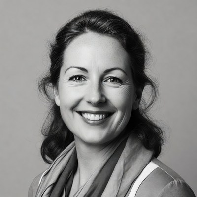 Smiling woman with wavy hair