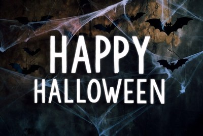 Happy Halloween with Bats and Webs