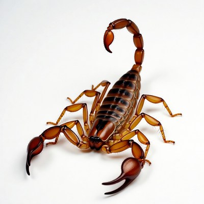 Scorpion on white background