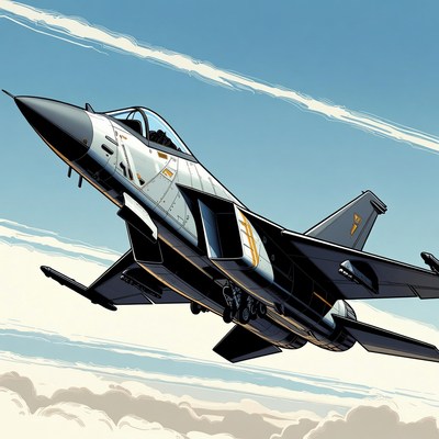 Jet fighter flying in sky