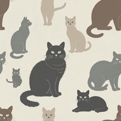 Pattern of various cats
