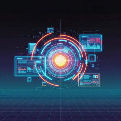 Glowing Cyberpunk HUD Interface