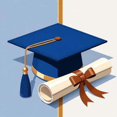 Graduation Cap and Diploma