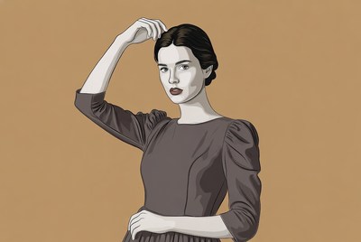 Woman touching head thoughtfully