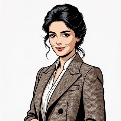 Smiling woman in brown blazer