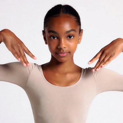 African-American girl ballet pose