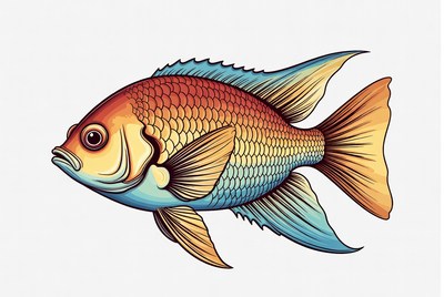 Colorful Cichlid Fish Illustration