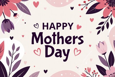 Happy Mothers Day Floral Illustration