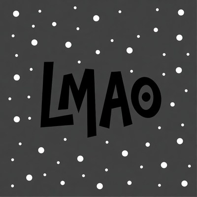 LMAO Text with Snowflakes