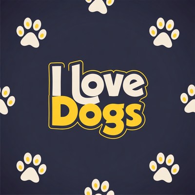 I Love Dogs with Paw Prints
