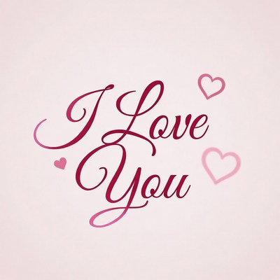 I Love You with Pink Hearts