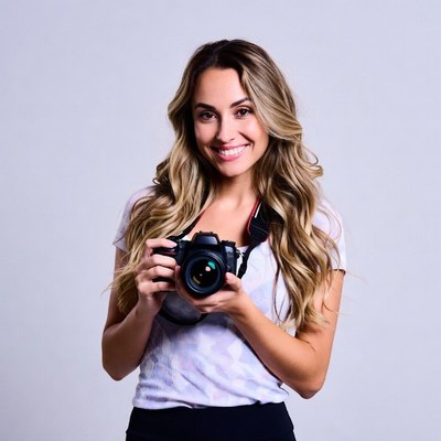 Woman holding camera