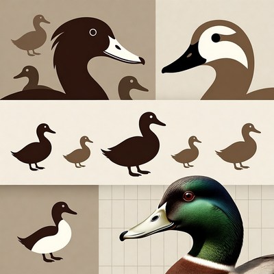 Various Ducks Illustration Collection