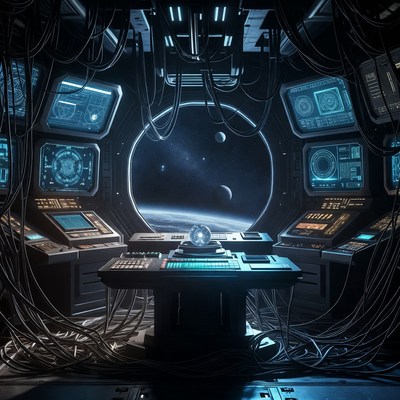 Futuristic Spaceship Control Room
