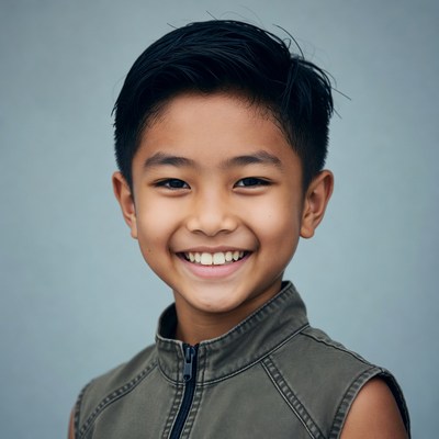 Smiling Asian boy portrait
