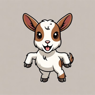Cute cartoon baby goat