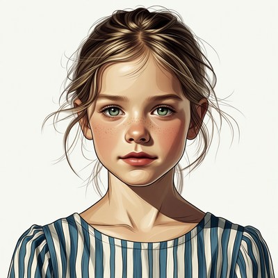 Girl with green eyes and freckles