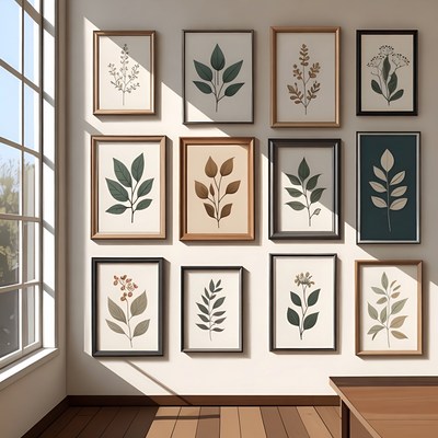 Gallery Wall of Botanical Prints