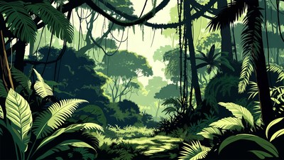 Lush Jungle Path Illustration