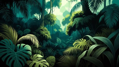 Lush Tropical Jungle Illustration