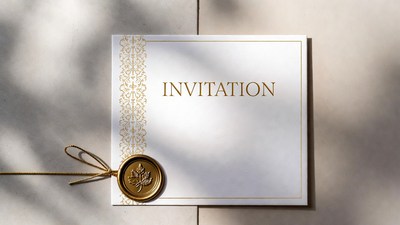 Elegant Invitation with Gold Wax Seal