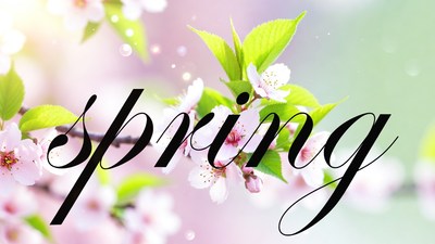 Spring Text with Cherry Blossoms